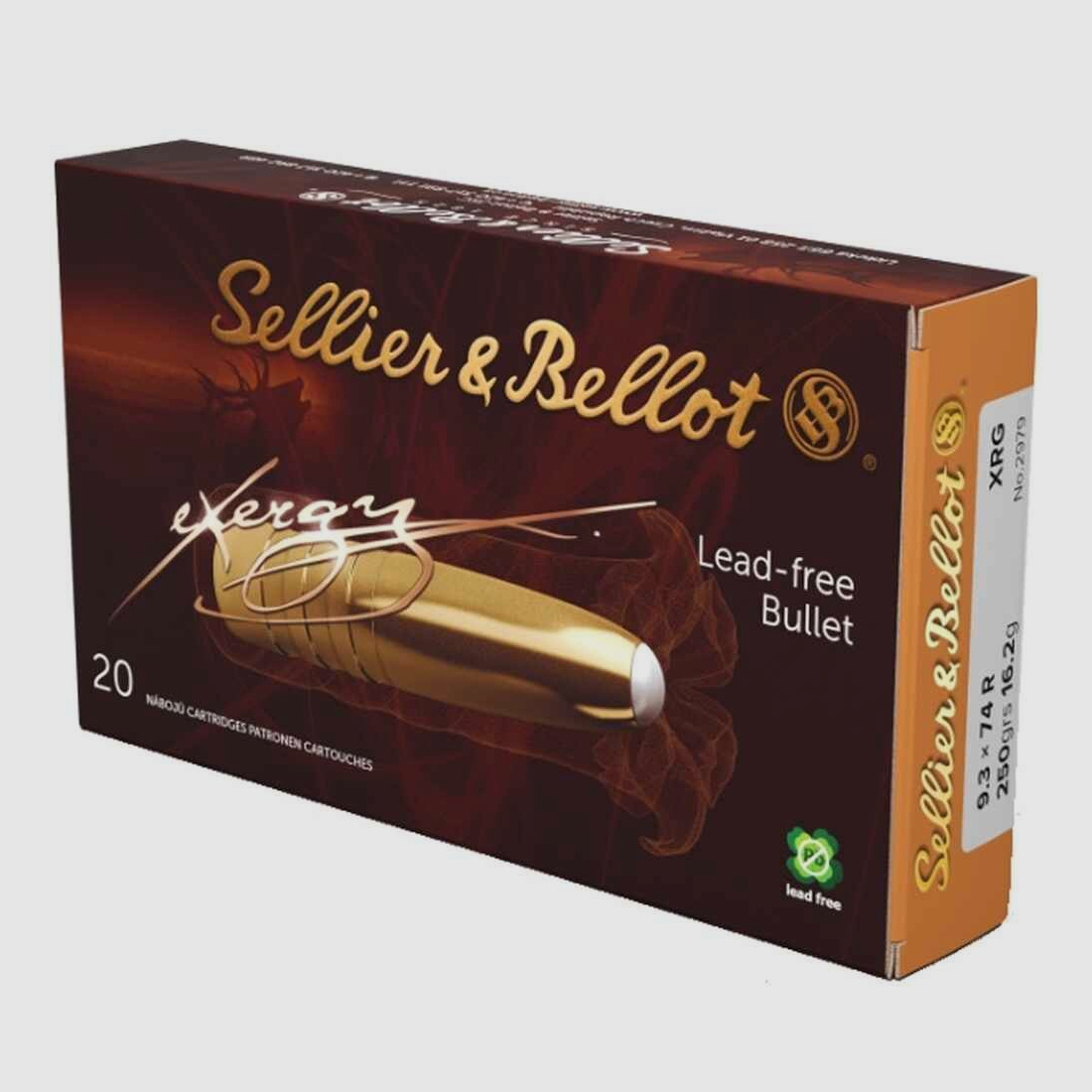 9,3x74 R eXergy bleifrei 16,2g/250grs. Sellier & Bellot