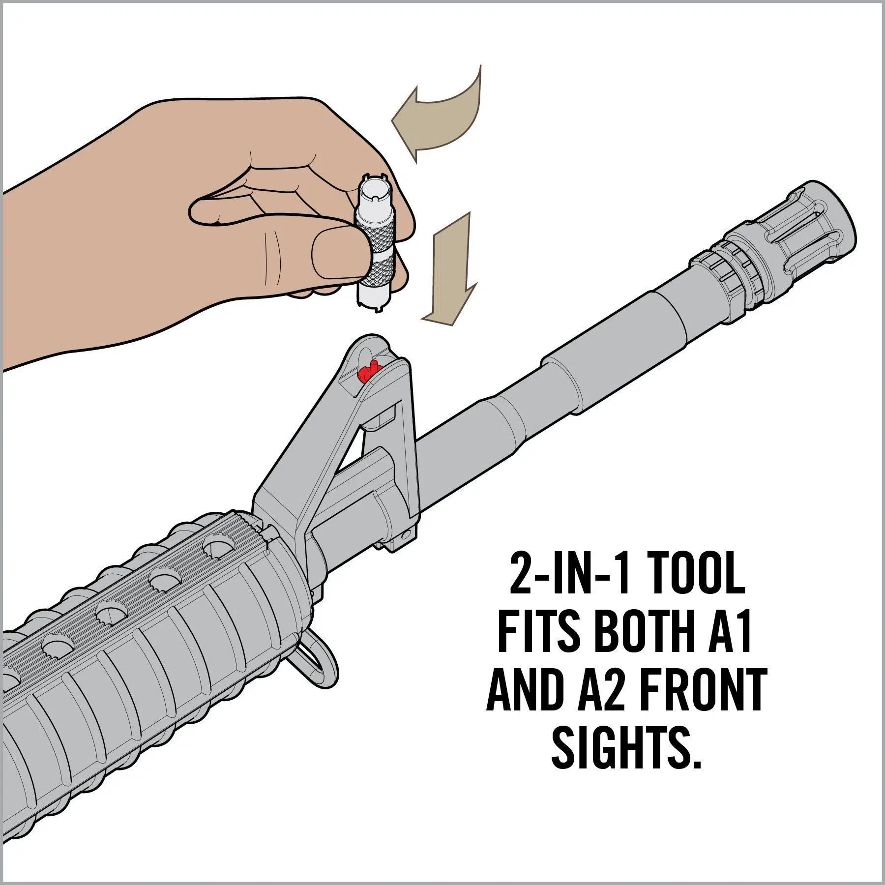 Strumento di regolazione per mirino AR15 (AR15 Front Sight Adjuster Tool), immagine 2 di 3