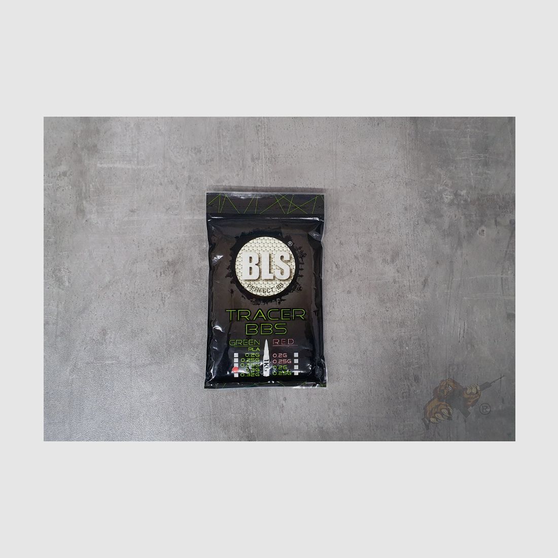 BLS Airsoft Bio Tracer BB`s 0.30g "Glow in the Dark" (3300 Stück) - Leuchtspur Grün