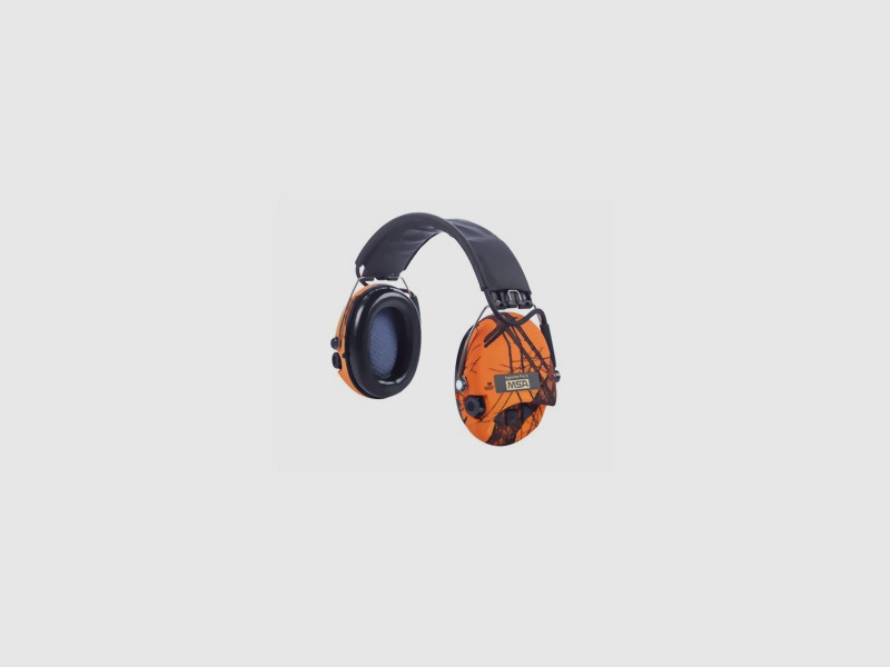 MSA Sordin Supreme Pro X LED Camo Blaze Orange hearing protection