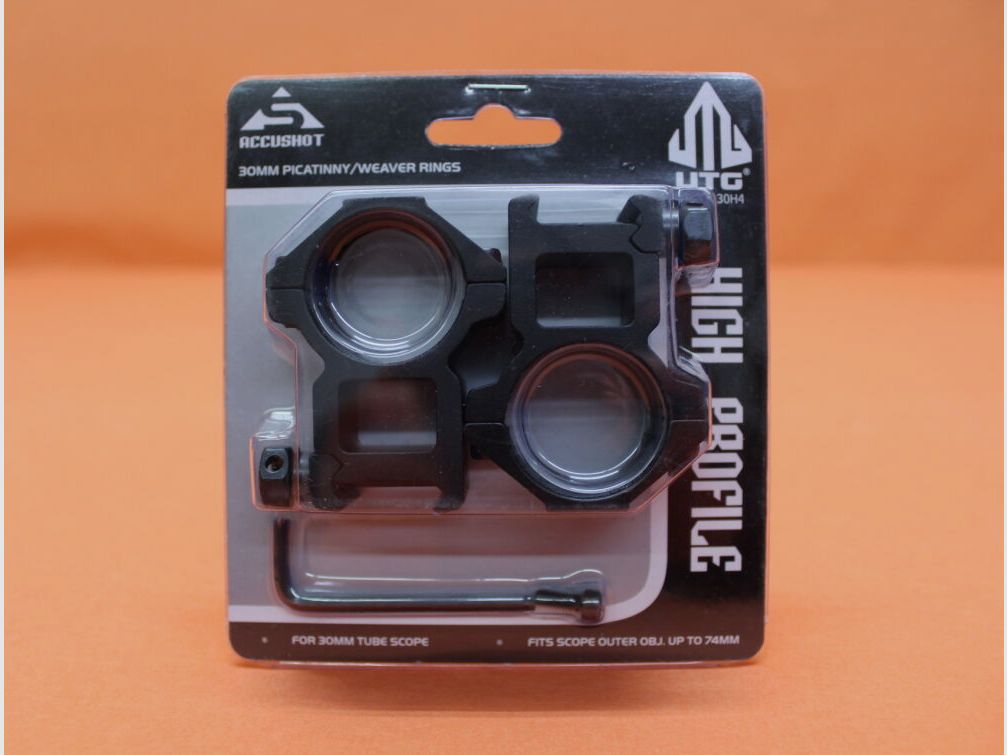 UTG - Leapers UTG Accushot Montageringe 30mm High (RGWM-30H4) Alu schwarz matt für Picatinnyprofil BH=22mm