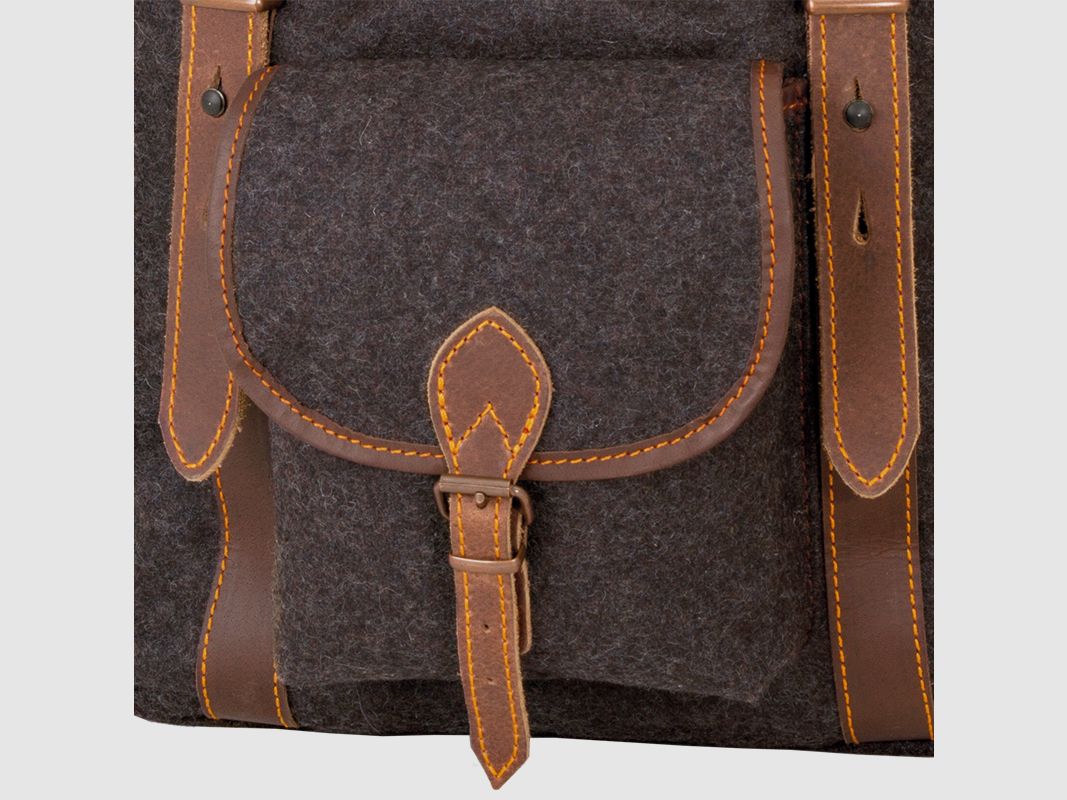 AKAH Wanderrucksack Loden mit Büffel-Leder