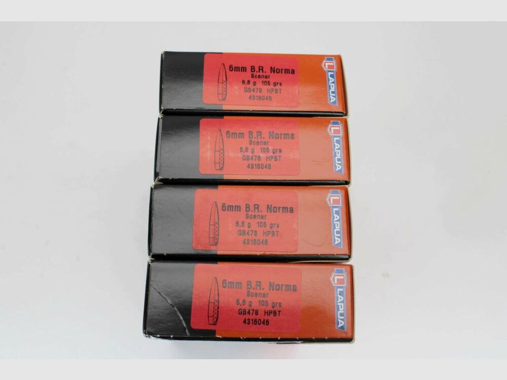 20 Schuß Lapua 6mm Norma BR mit Scenar 6,5gramm 105gr. HPBT 20er Pack