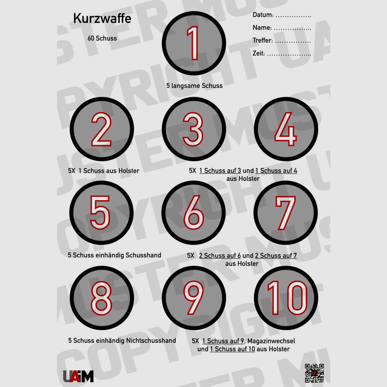 Daily Dot Drill Kurzwaffe DIN A1 Zielscheibe fr umfassendes Kurzwaffen-Tra...