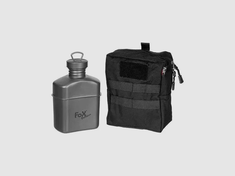 Fox Outdoor Trinkflasche Titan 1 L mit Tasche