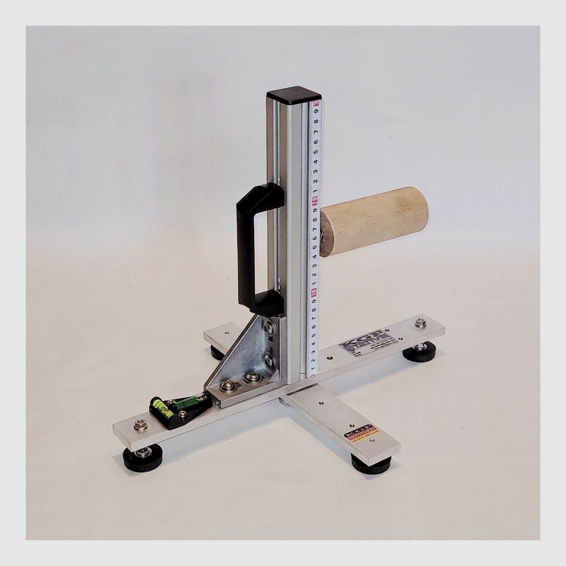 KGF Auflagestativ - Auflageständer Alu X-300-Pro mit Buchenholz-Auflage, klappbar, Waage, Griff und Maßband