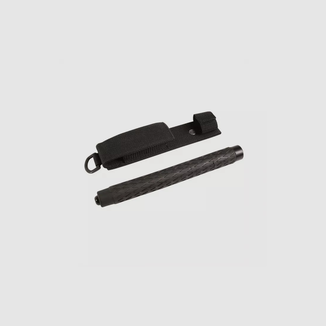 Teleskop Schlagstock 16/41cm, Schwarz + Gürtelholster