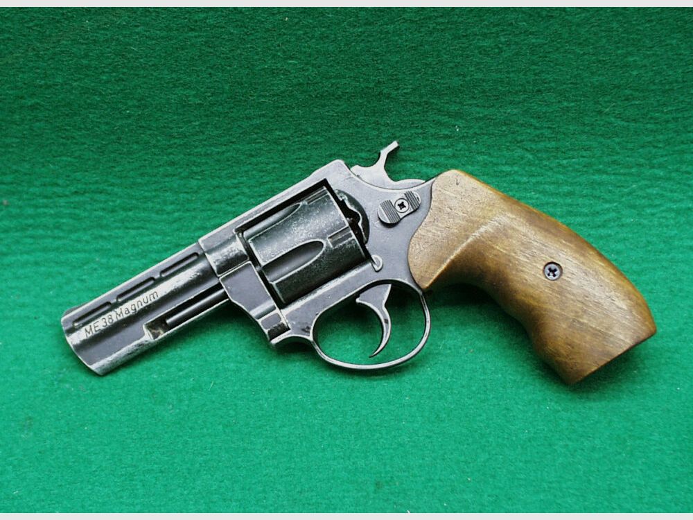 CUNO MELCHER ME 38 Magnum Revolver 9mm R.K. antik-Holz