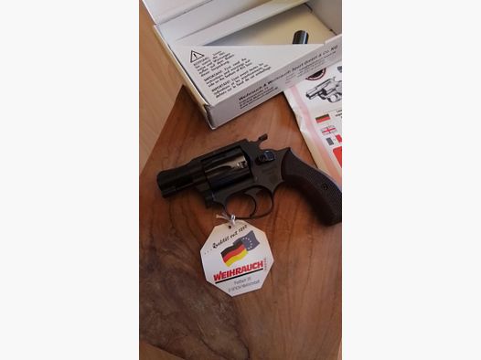 WEIHRAUCH Arminius HW 37 revólver de señal/ revólver de gas 9mm de ruido empuñaduras de madera Nuevo