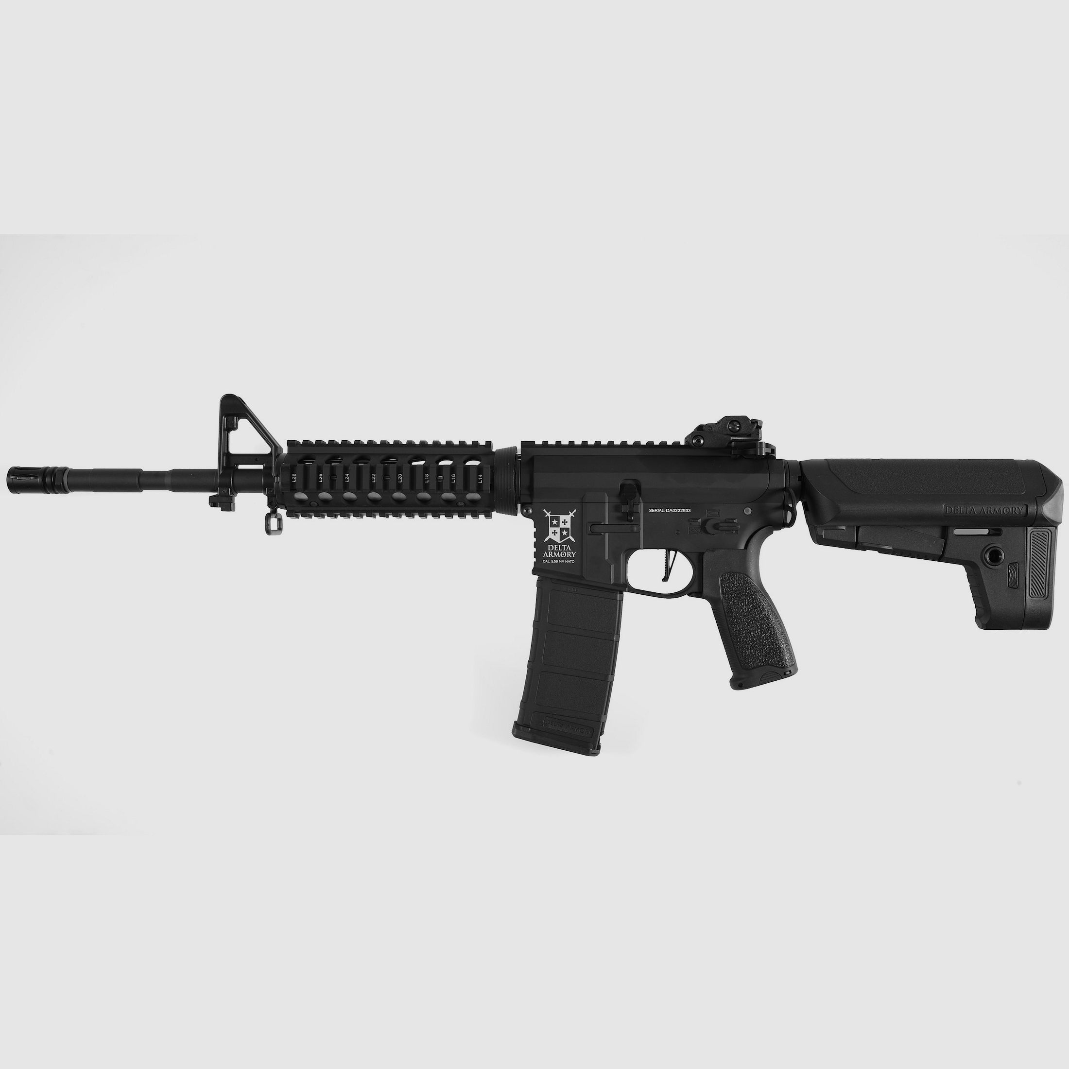 AR15 CQB-R ALPHA Vollmetall ETU Vollmetall Delta Armory Schwarz S-AEG Airsoft Gewehr Frei ab 18 Jahren