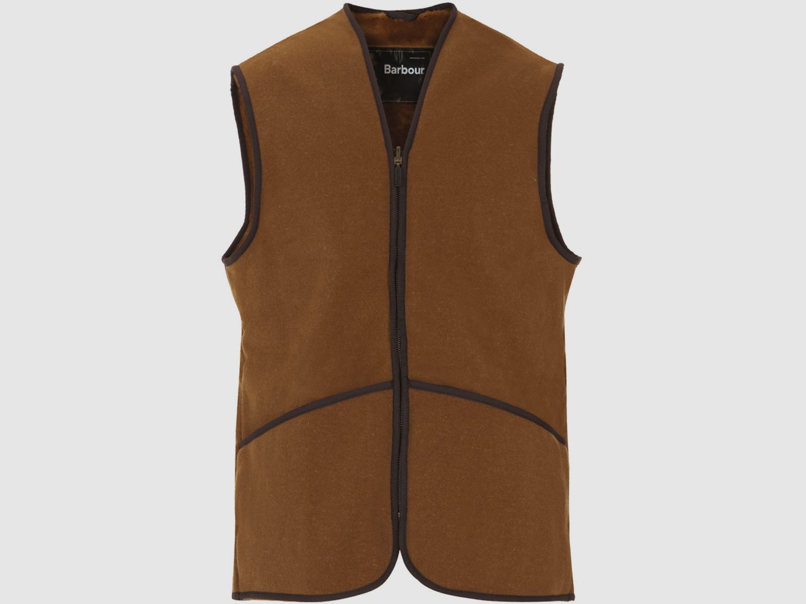 Barbour Warm Pile gilet in pile con zip, marrone