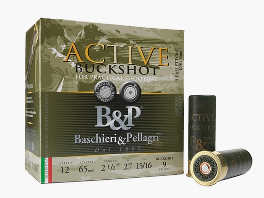 B&P F2 Activ Buckshot 12/65 – 27g – 25er Pkg