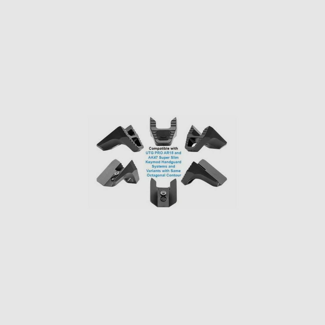 AR15 - AK47 - SUPER SLIM KEYMOD HAND STOP NERO, immagine 6 di 7