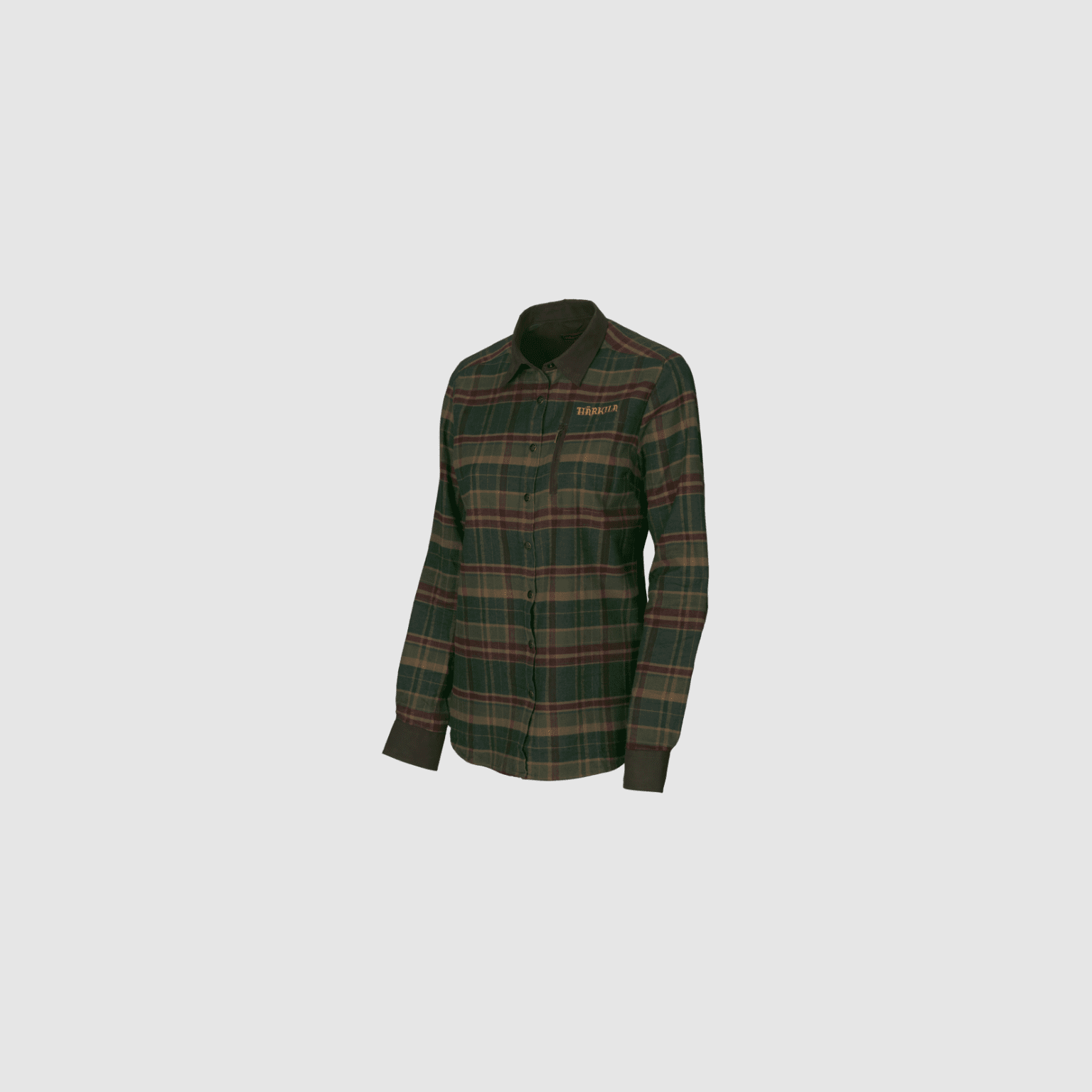 Härkila Pajala Lady L/S skjorte – Rosin Green Check, billede 1 af 2
