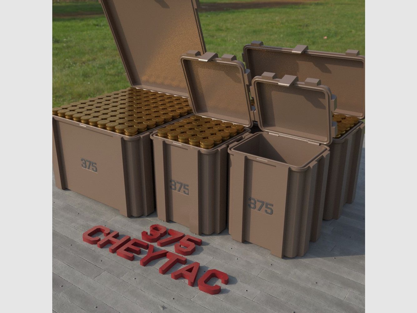 Filamelt Munitionsbox / Ammo Box .375 CheyTac – Patronenbox ‘Klappdeckel’ – 20 / 25 / 50 / 100 Runden