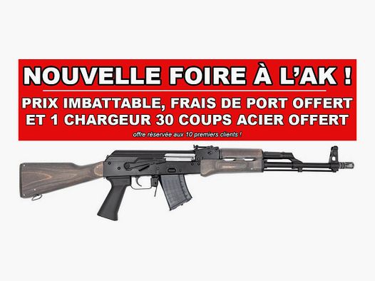 FOIRE AK - WBP AK JACK DELUXE SCHWARZHOLZ CHROMLauf Kal.7.62x39 + 1 MAGAZIN 30 SCHUSS GRATIS!
