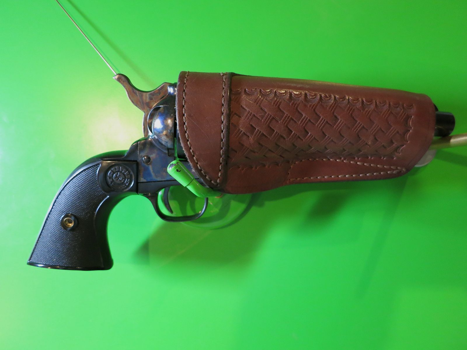 Gürtelholster Revolver,  Leder, 5,5"Revolver, Lederholster für Single Action Revolver Colt SAA Clones