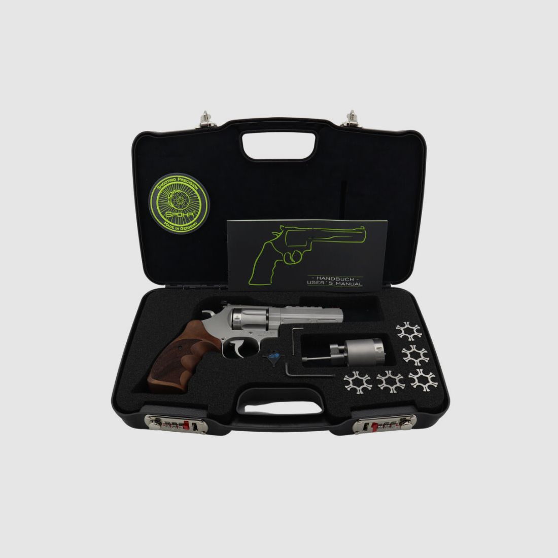 Spohr 284 Carry RVS 4 inch revolver met verwisselbare trommel