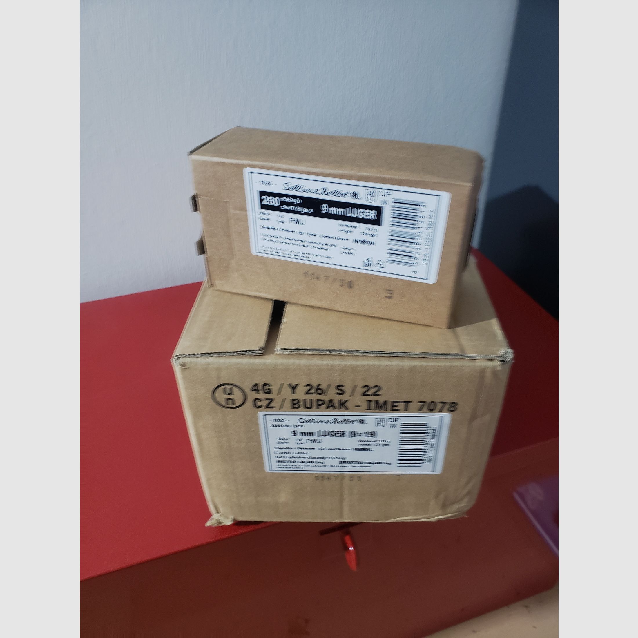 S&B Schüttepackung of 250 pieces FMJ 9mm Luger, 124 grs. 8 gr