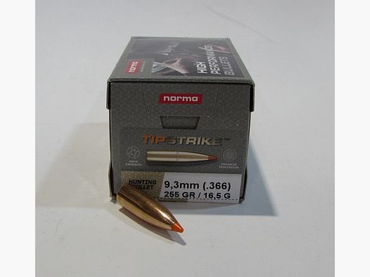 boite 50 ogives cal 9.3mm Norma Tipstrike pointe plastique 255 grains