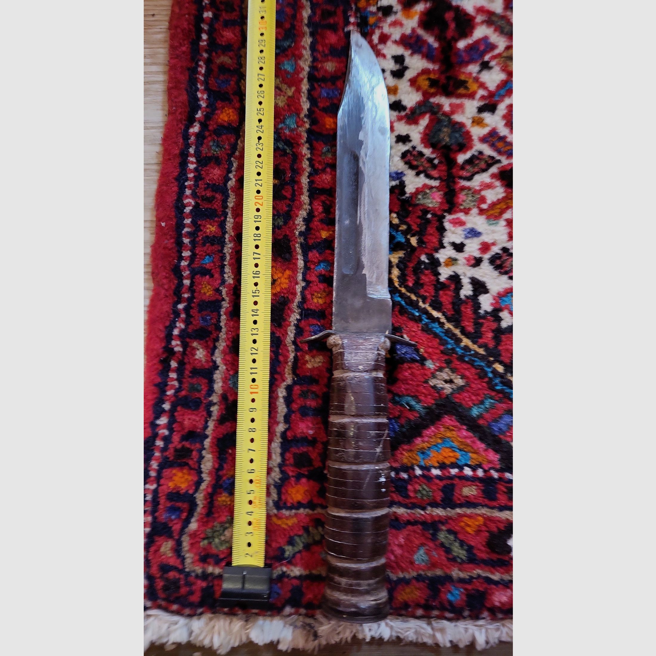 KA-BAR USMC Kampfmesser – Original aus dem Zweiten Weltkrieg (ohne erkennbare Prägung)