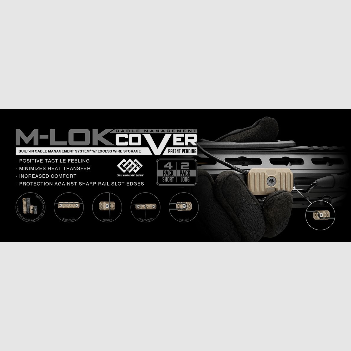 STRIKE INDUSTRIES M-LOK Cable Management Rail Covers Long BLK, image 10 of 10