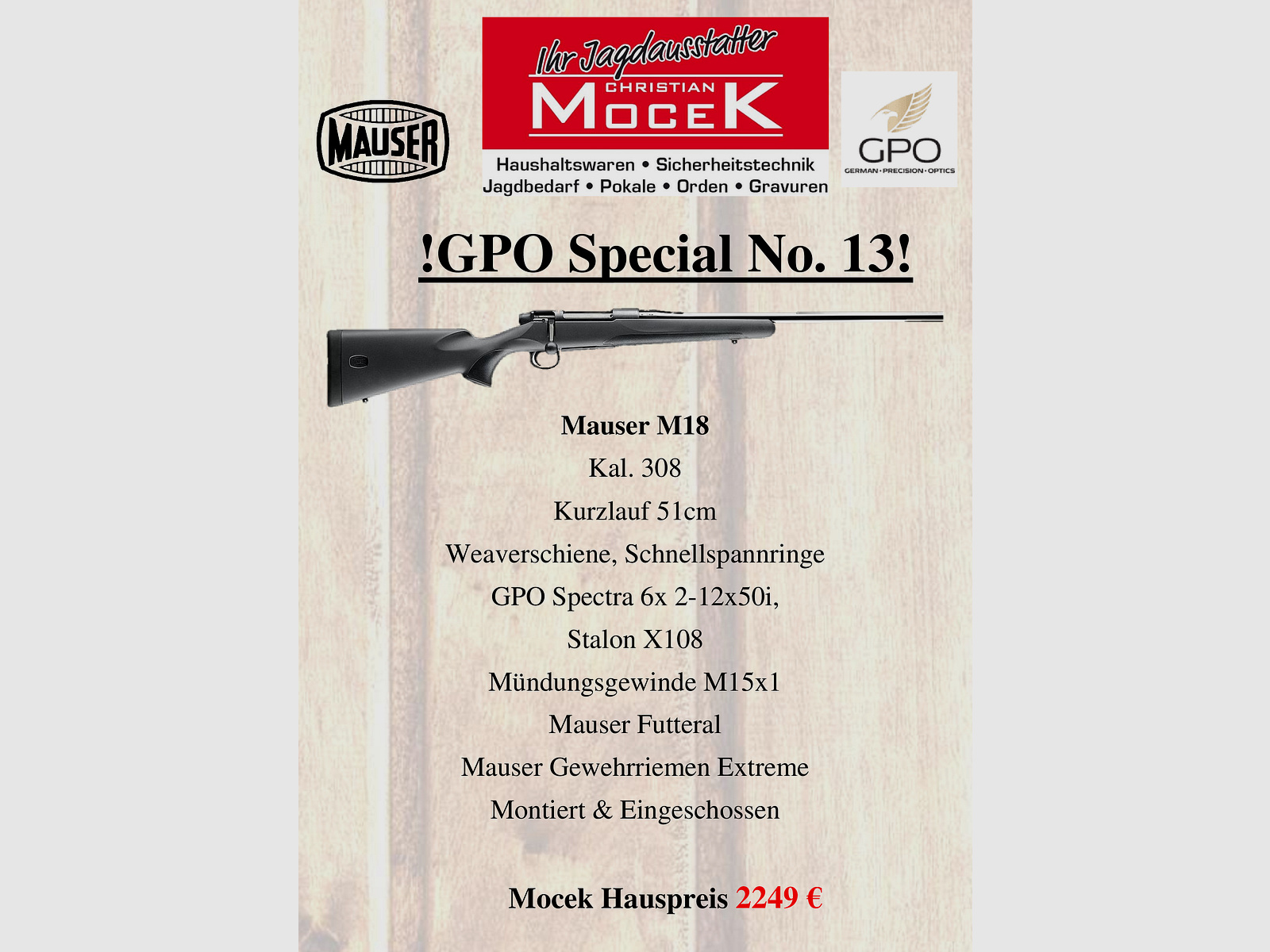 Mauser M18, mit GPO Spectra 6x 2-12x50