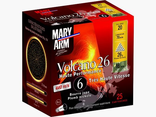Naboje myśliwskie MARY ARM VOLCANO 26 BJ HP – KALIBER 20 – śrut 6