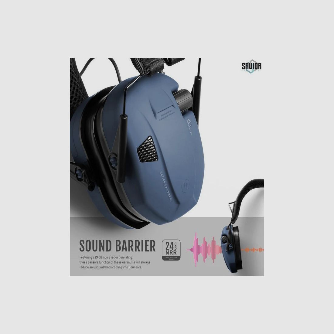 Casque SAVIOR Antibruit Electroniques Bleu, image 2 sur 4