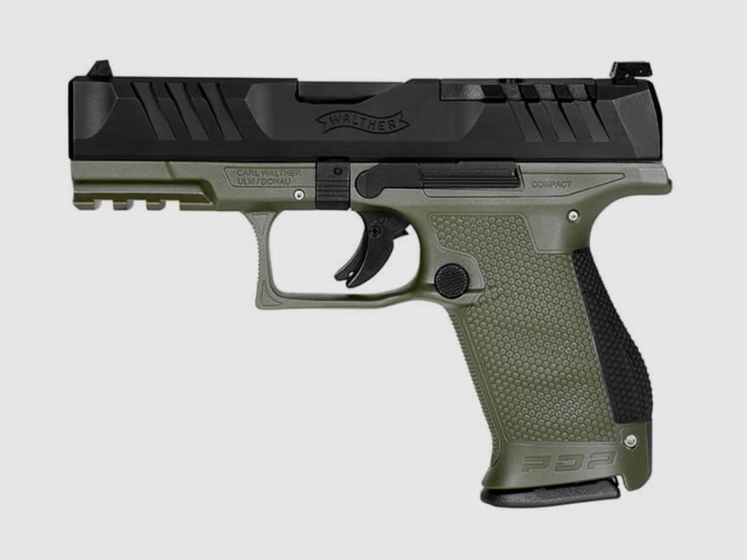 WALTHER PDP Compact 9 mm Luger Pistole Green 4" 15 Schuss Magazin Optik Ready