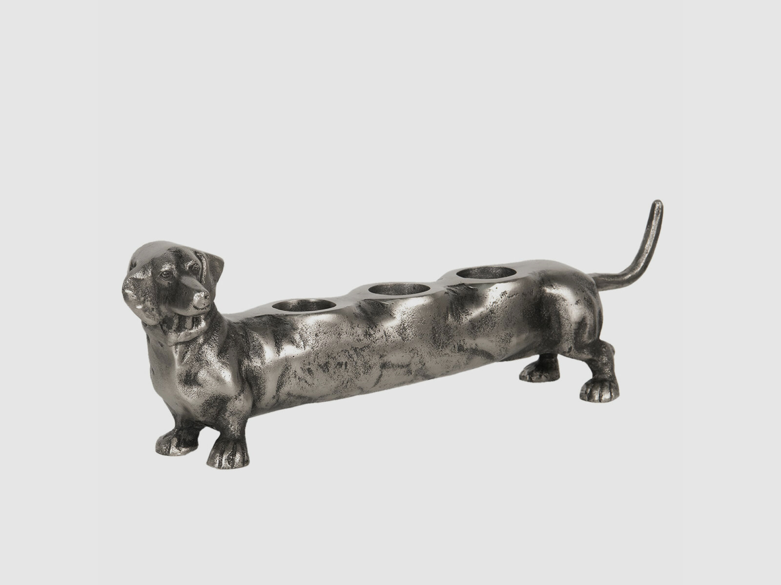 Lovergreen décoration motif bougeoir en forme de teckel grand en aluminium