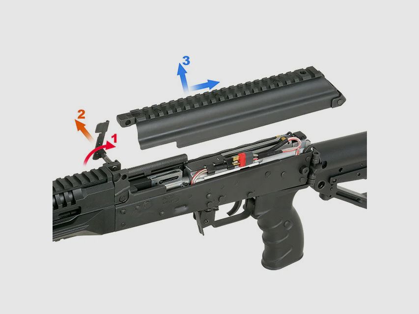 ARCTURUS AK12K Verbeterde Volmetalen S-AEG (ME-variant) + LiPo-accu