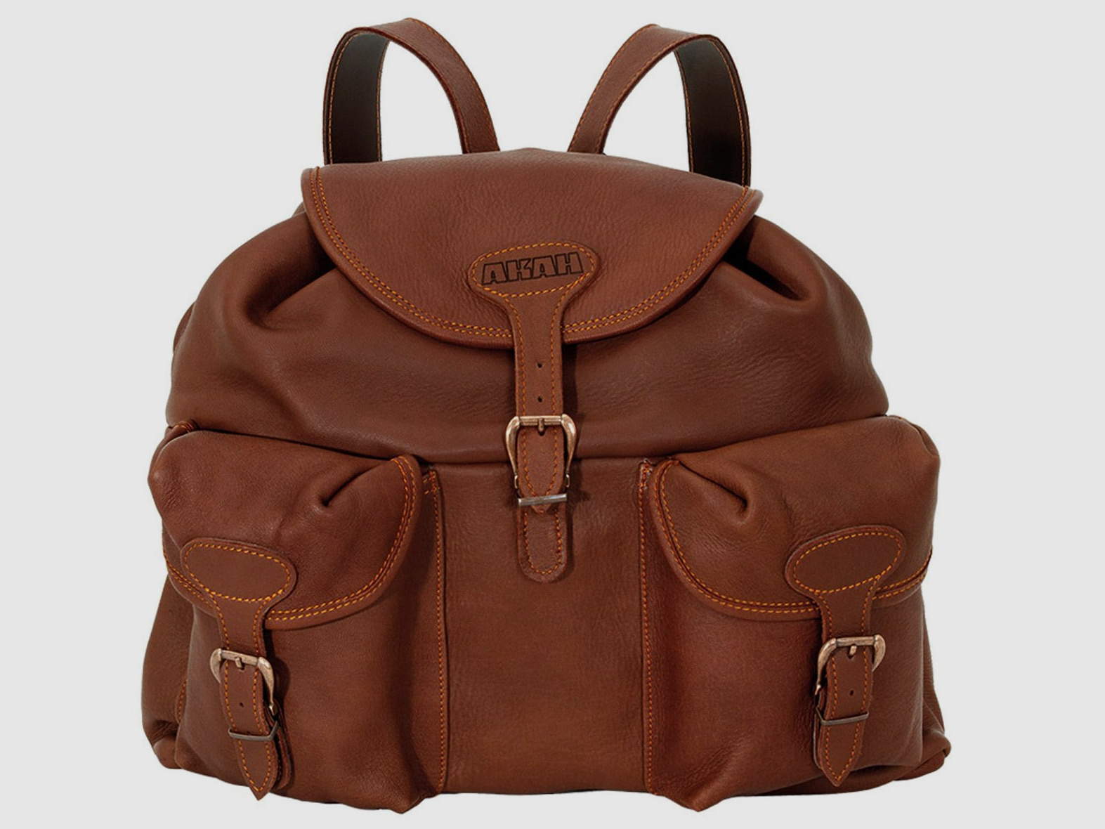 AKAH Rucksack aus Elchleder Braun 22l 42x52cm