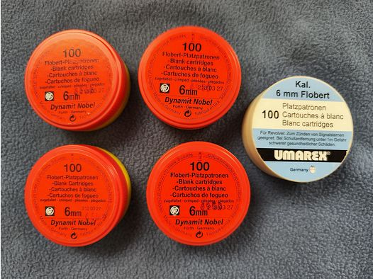 5 cans of 6 mm Flobert blank cartridges RWS Umarex Dynamit Nobel cartridges