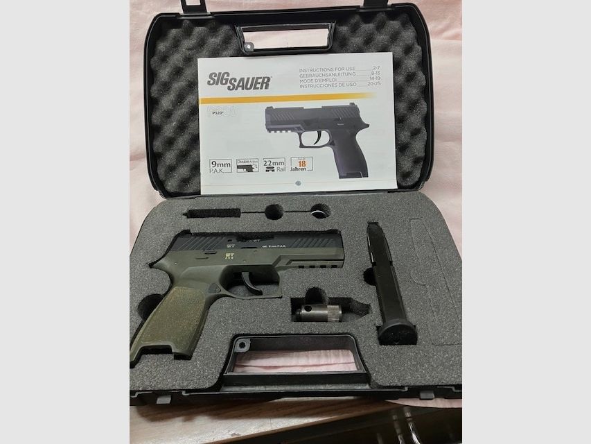 SIG SAUER P320 OD-GREEN, cal. 9mm P.A.K. PTB Nr. 1038
