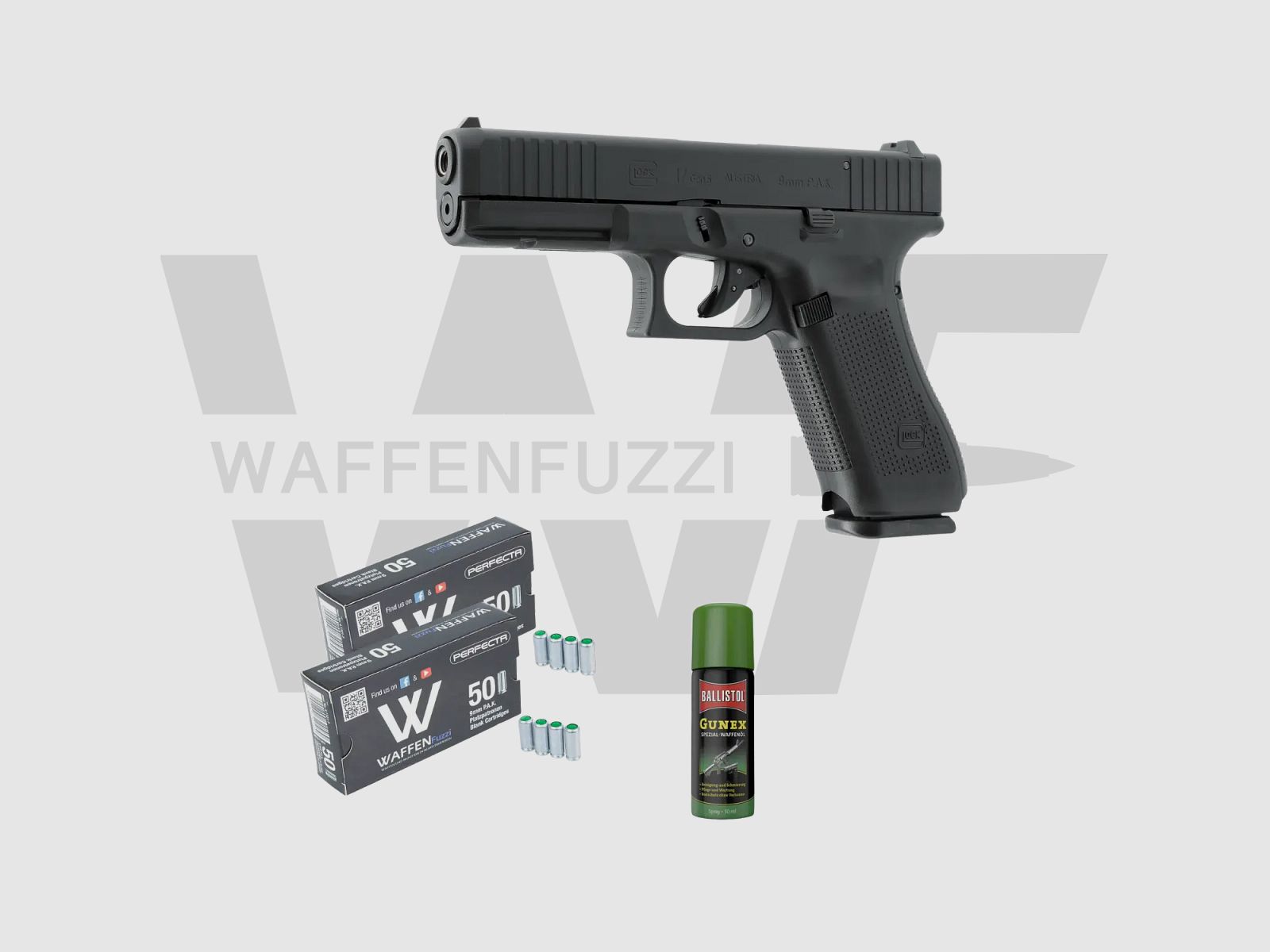 Glock 17 Gen5 Schreckschusspistolen Set "S" Kaliber 9mm PAK