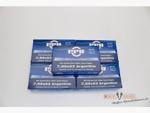 PPU Privi Partizan 7,65x53 Argentine 11,7g/180gr SP BT 20 Schuß