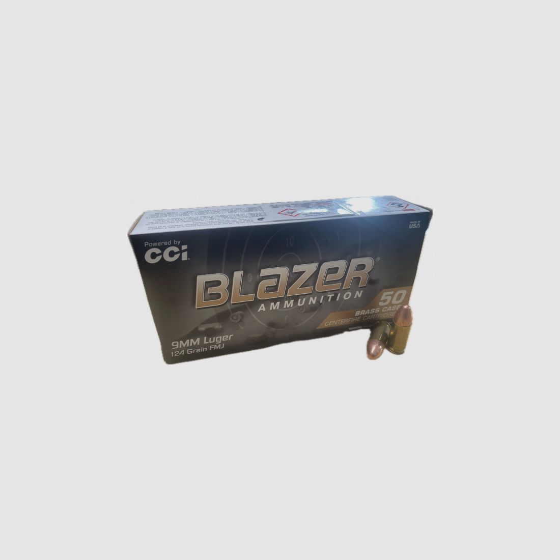 CCI BLAZER BRASS 9MM LUGER FMJ - 124GRS / 8,0G. - 50 SCHUSS