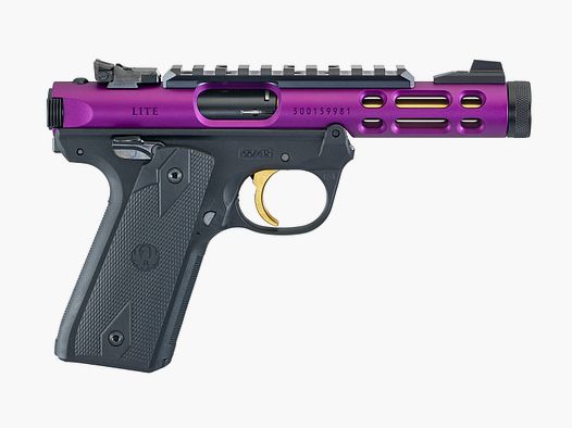 PISTOLE RUGER MARK IV 22/45 LITE .22 LR 4,4"/11,18CM ANODISÉE VIOLETTE 1/2"-28