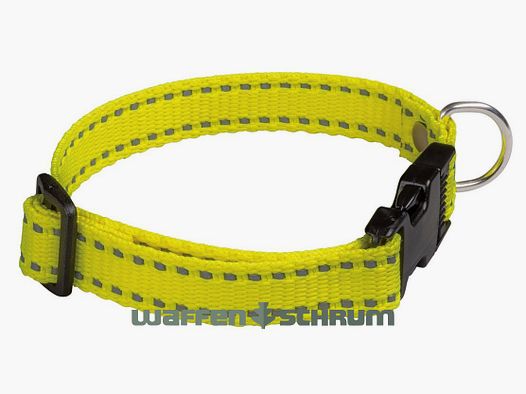 AKAH Welpenhalsband neongelb / mitwachsend / verstellbar von 26cm auf 40cm