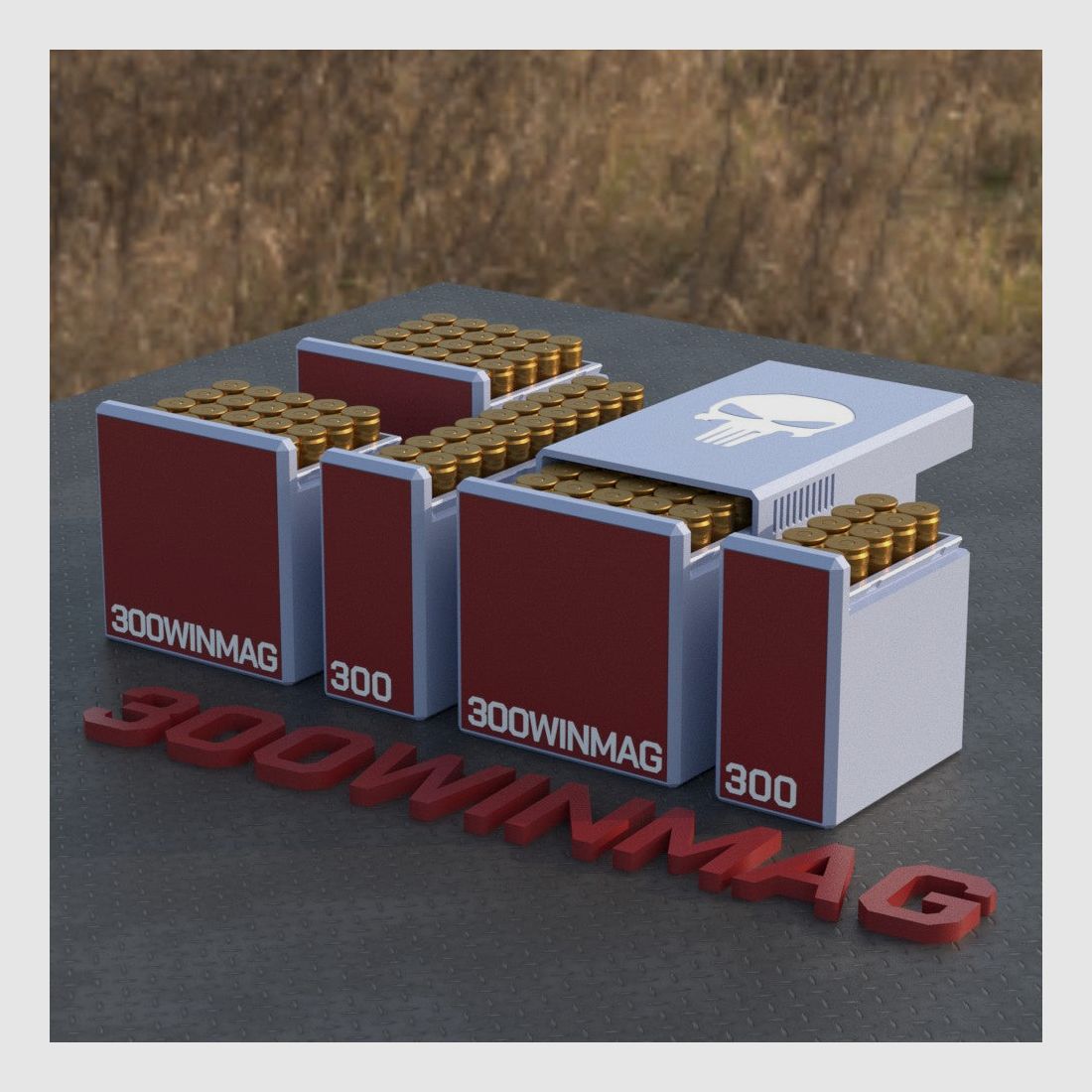 Filamelt Munitionsbox / Ammo .300 Win Mag – Patronenbox für 50 Schuss, Made in Germany