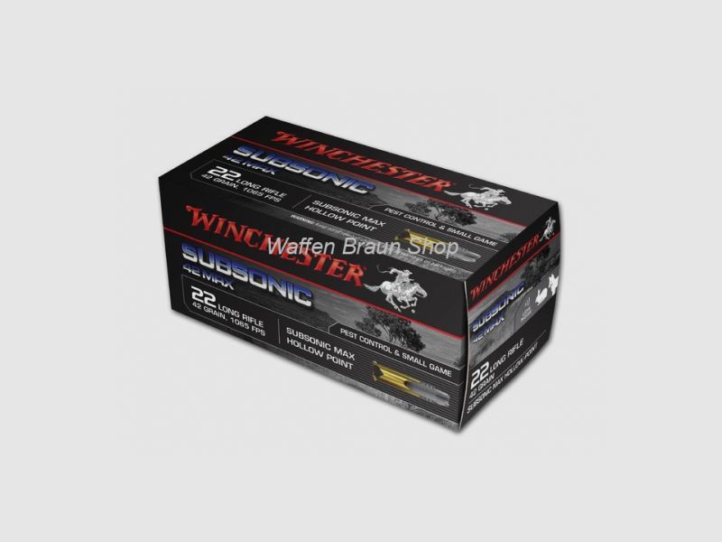 Winchester .22 lr Subsonic 42MAX 42 grain Hollow Point 50 Stück