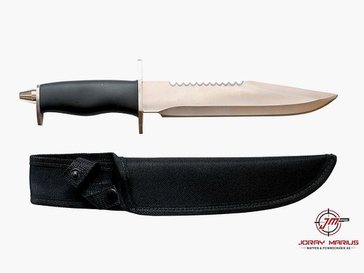 Knife with serrated edge and sheath