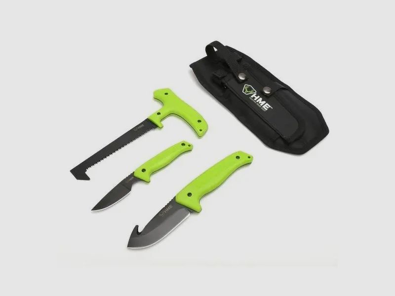 HME Hunter’s Field Kit da 3 pezzi – sega per ossa e coltelli da caccia 420HC con gancio da eviscerazione, immagine 1 di 6