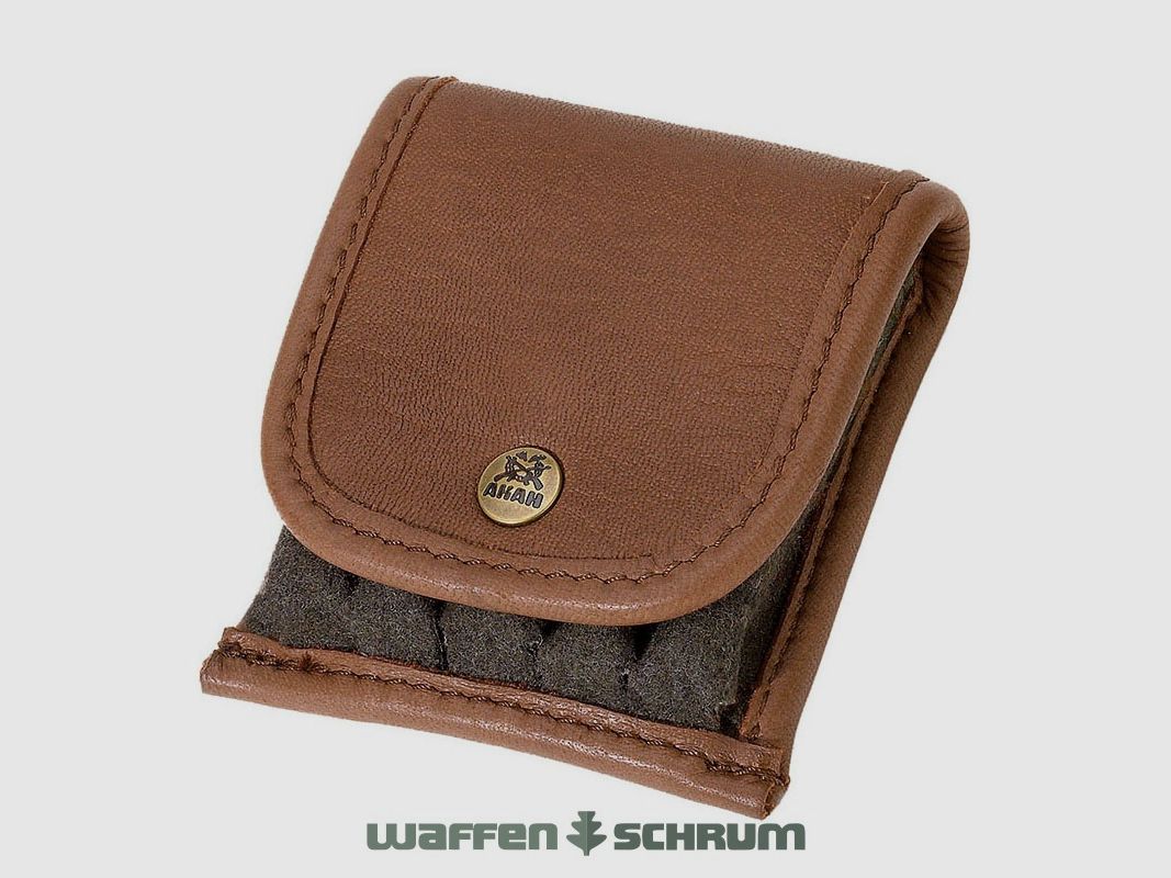 Etui na naboje AKAH z jeleniej skóry 3 naboje, 2 naboje śrutowe