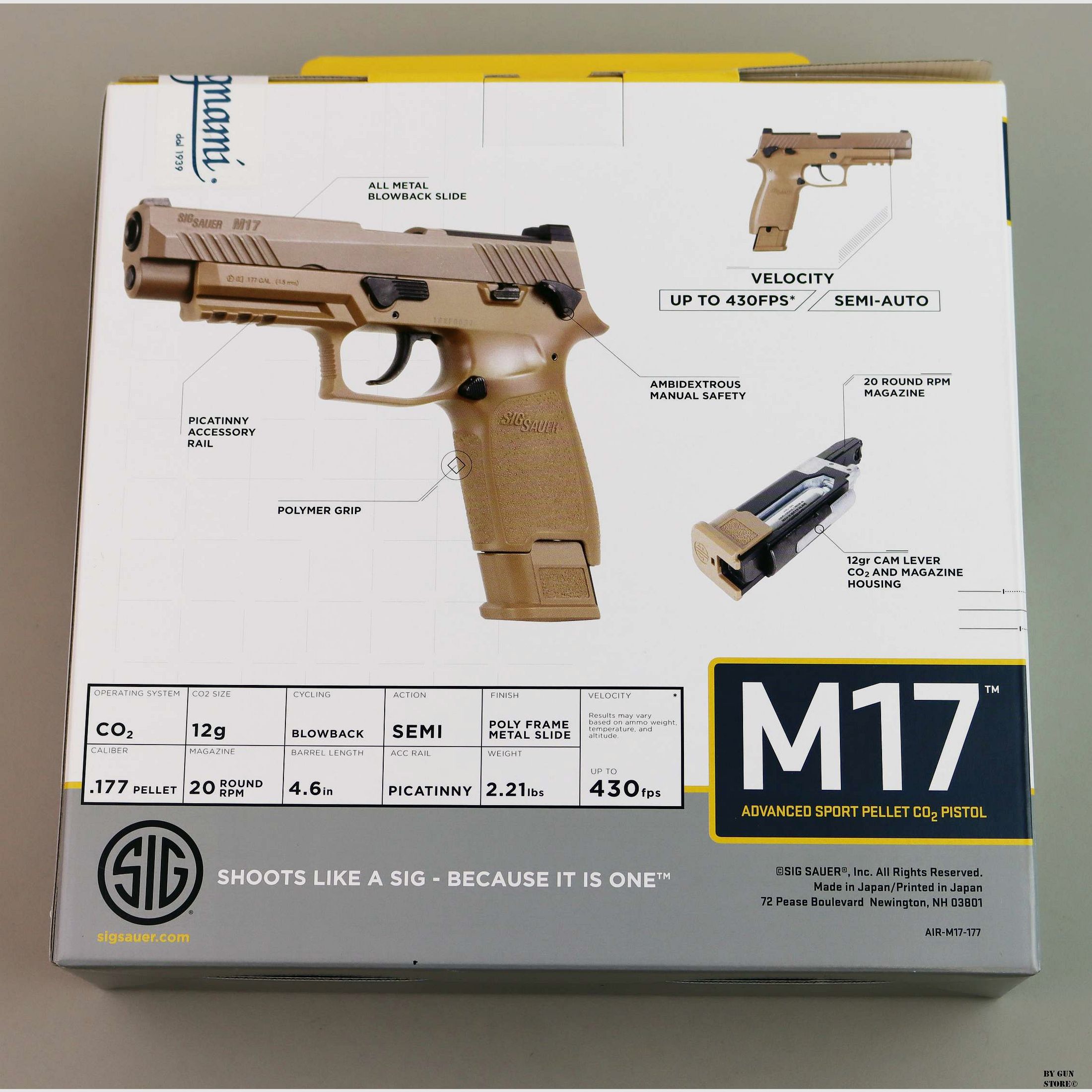 SIG SAUER AIR M17 CO2 4.5 COYOTE Pistol, afbeelding 5 van 6