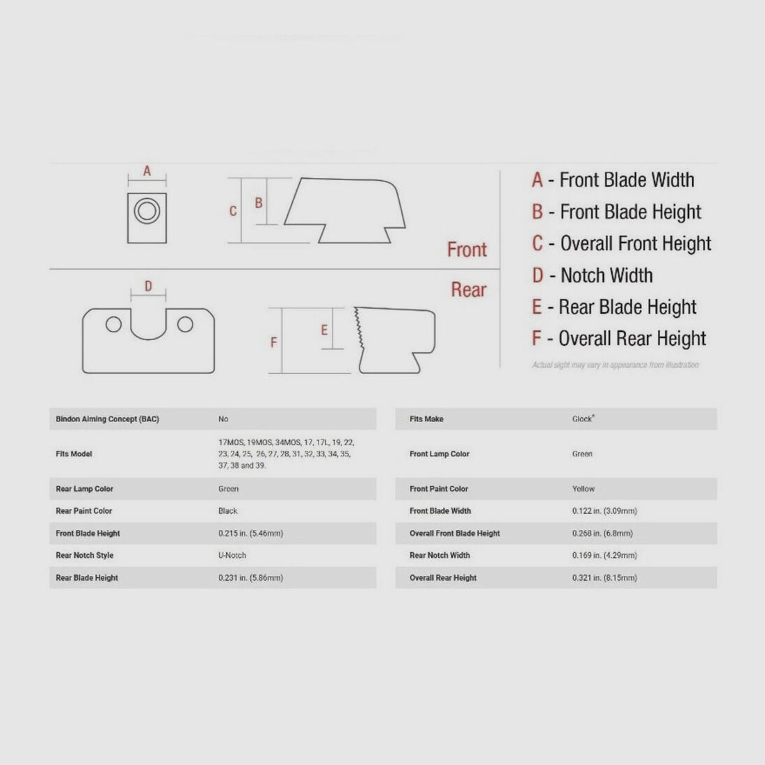Trijicon N-Visier HD XR Gelb G17-39 MOS