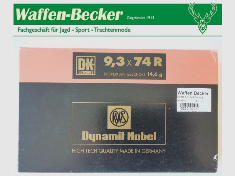 RWS DK (Doppelkern) 20 Schuss 9,3x74R 14,6g