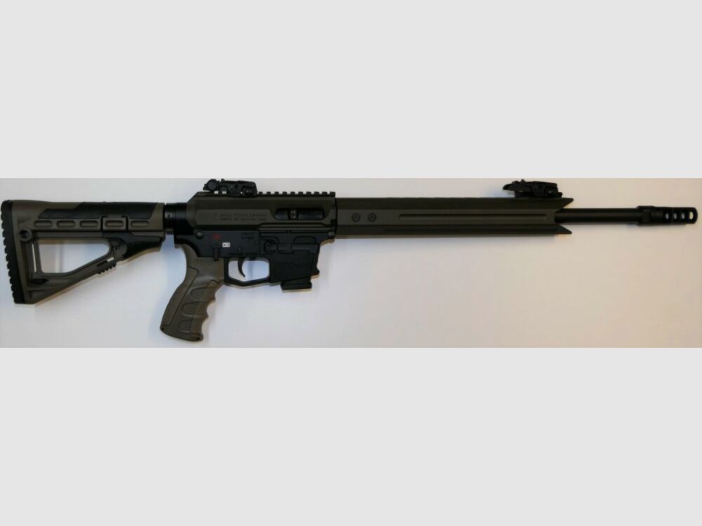 GWMH Selbstladebüchse GWMH SPC-SPORTER A4 17" (SWISS PISTOL CARBINE) OD-GREEN Kal.9x19 AR15 Glock Magazin