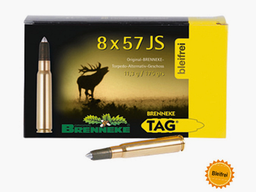 BRENNEKE 44302000 8x57 JS TAG 11,3g 175gr Bleifrei Langwaffenmunition